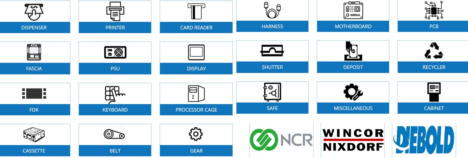 NCR ATM Parts