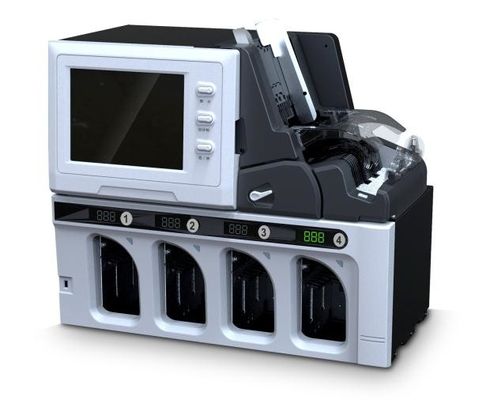 High capacity 3+1 pockets Mixed values currencies note counting machine bank exchange bureau usage