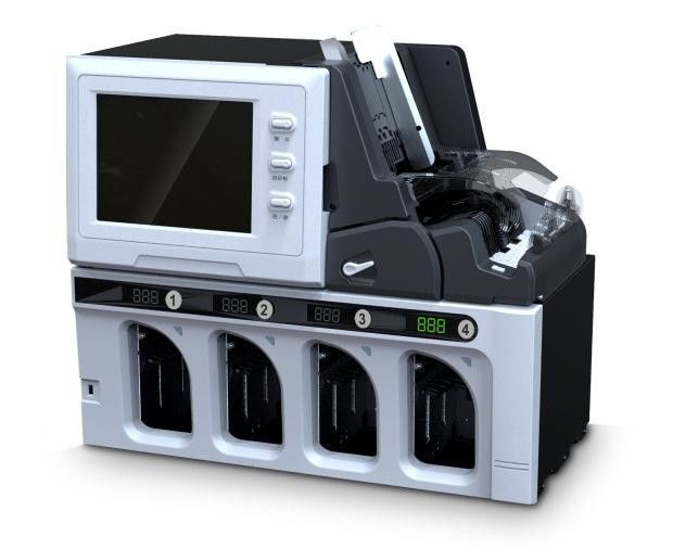 High capacity 3+1 pockets Mixed values currencies note counting machine bank exchange bureau usage